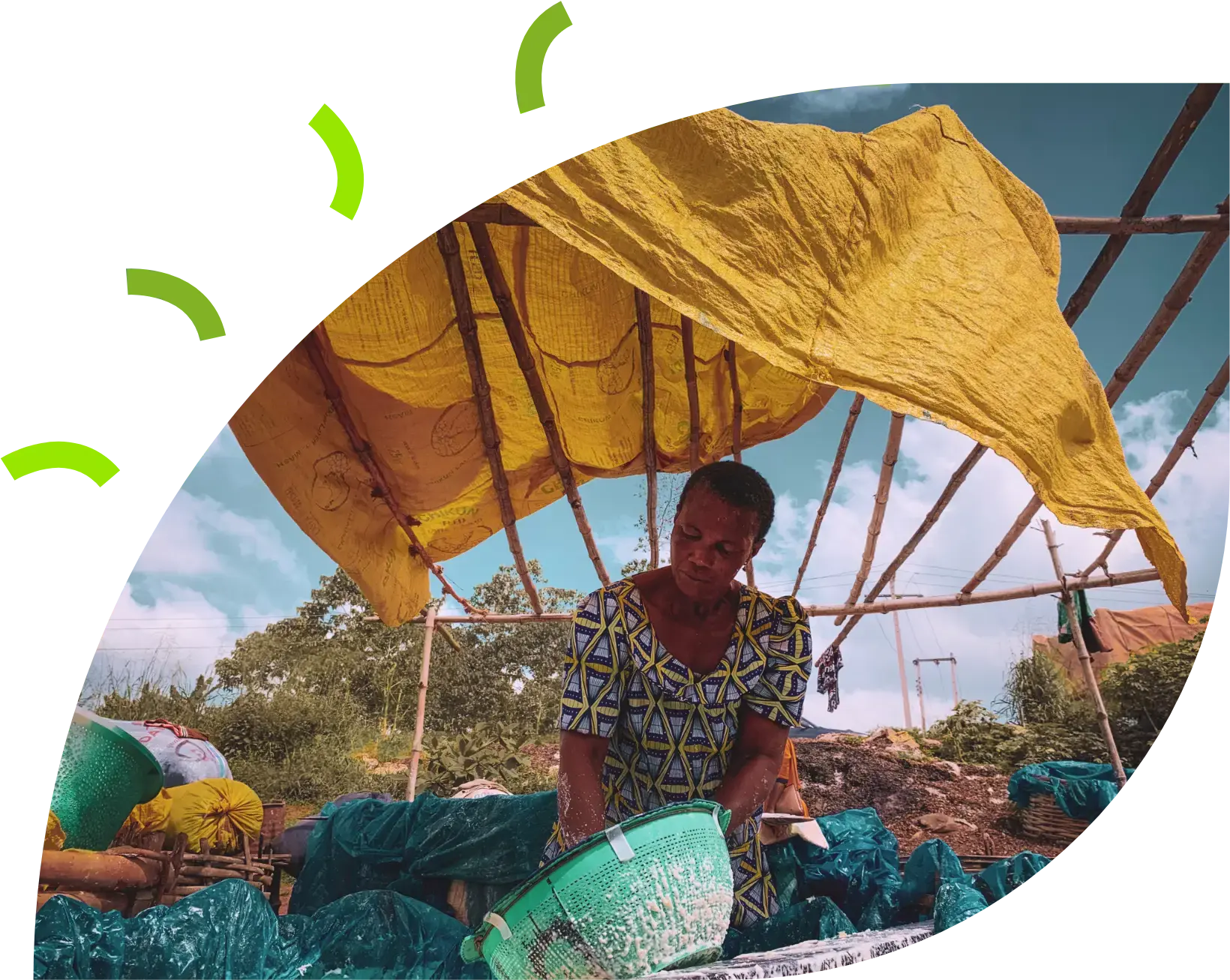 Woman cleaning clothes